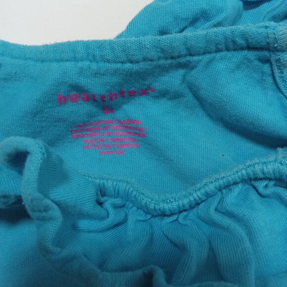 Vintage 90s Healthtex Blue Floral Dress Girls Sz 5 Retro Cottagecore Boho - Picture 6 of 8